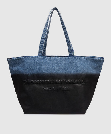 Джинсовая сумка-тоут Punch Tote с фактурным логотипом