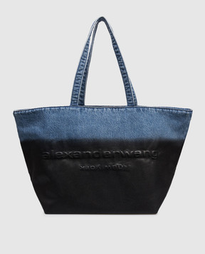 Alexander Wang Джинсова сумка-тоут Punch Tote з фактурним логотипом 20126T04T