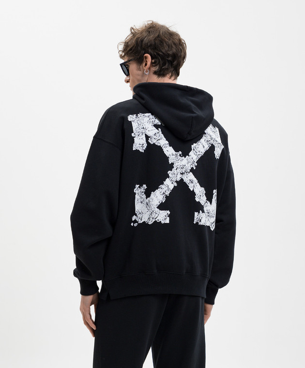 Off-White Чорне худі з емблемою Heraldic Arrow 44MBB085S26F00H зображення 4