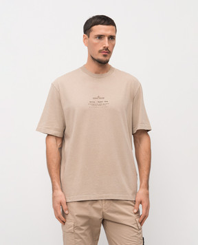 Stone Island Бежевая футболка с принтом логотипа L1S152100001S0285