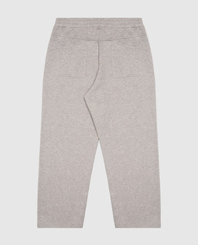 Brunello Cucinelli Детские серые спортивные брюки с люрексом BD983E668A