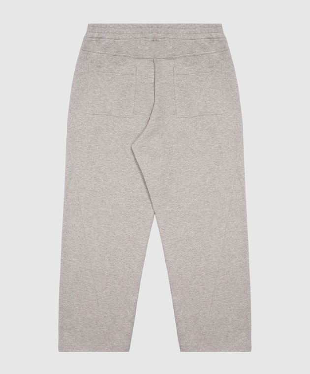 Brunello Cucinelli Детские серые спортивные брюки с люрексом BD983E668C изображение 2