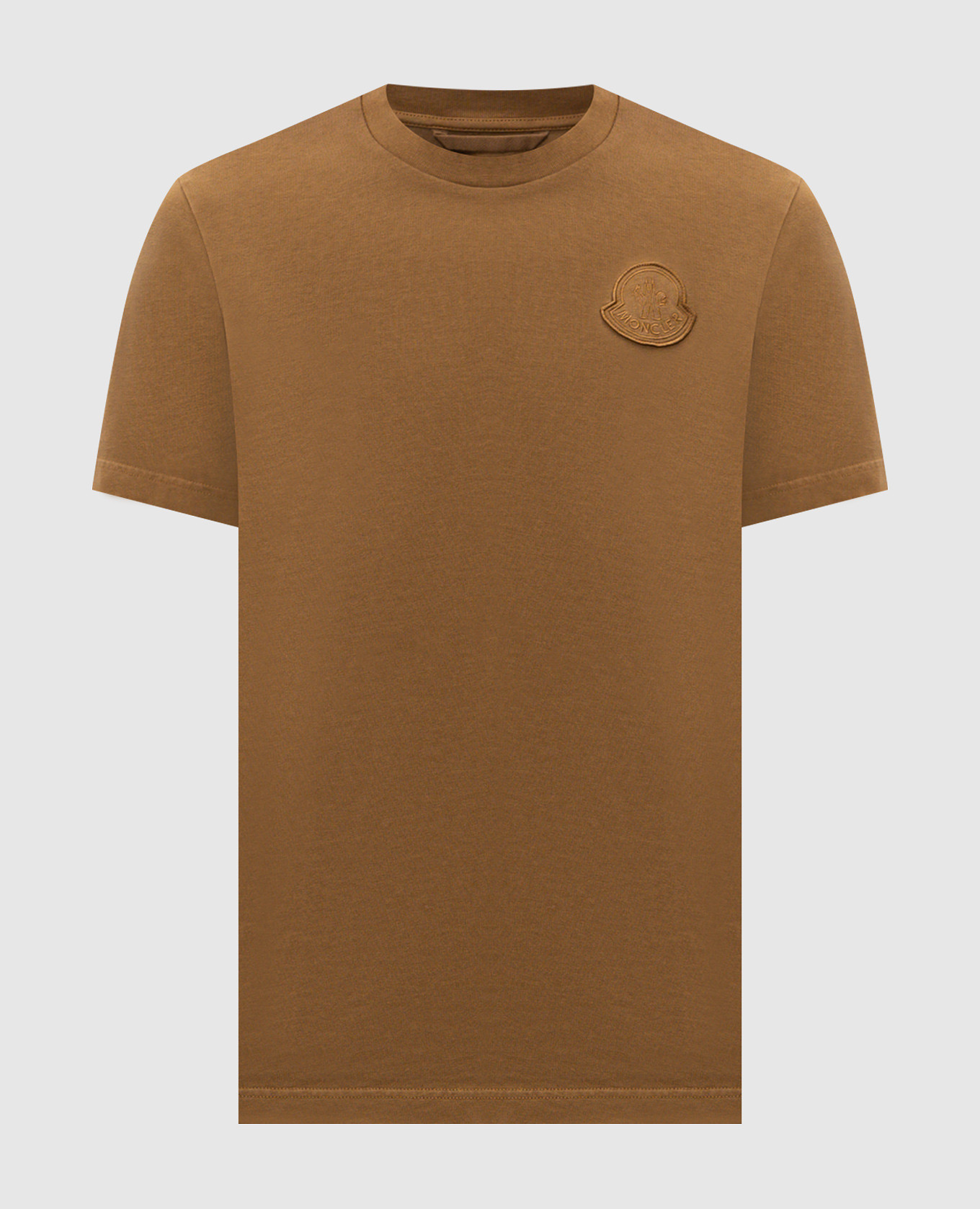 

Коричневая футболка с нашивкой логотипа, Коричневый, Футболки