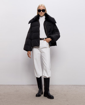 Twinset Черный пуховик с металлическим логотипом 262TP2360