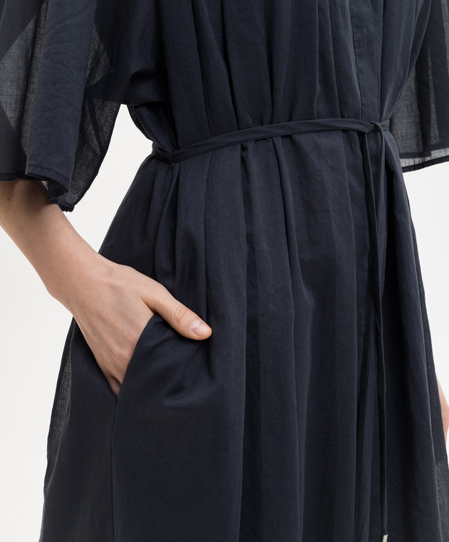 Peserico Синя сукня-сорочка міді S02399L10A00481 зображення 4