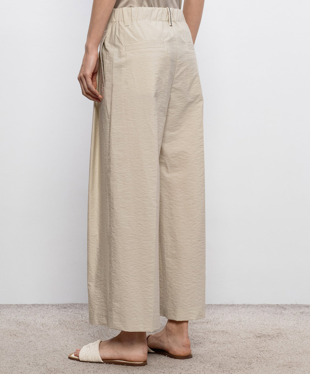 Brunello Cucinelli Бежеві штани з ланцюжком моніль M0F79P9189 зображення 4