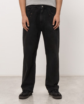 Maison Margiela MM6 Черные джинсы с нашивкой логотипа SH0LA0040M30064