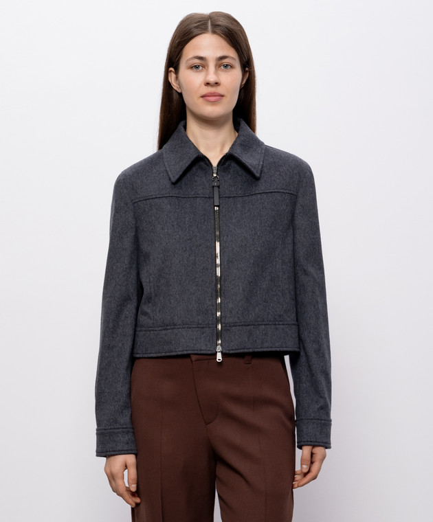 Brunello Cucinelli Сіра укорочена куртка з вовни MG5497459P зображення 2
