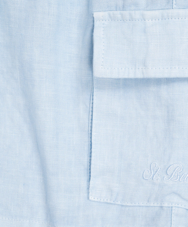 MC2 SAINT BARTH Дитячі блакитні шорти Marseille з льону MRE000100555L зображення 3