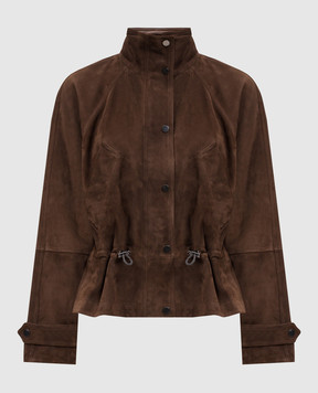 Brunello Cucinelli Коричнева замшева куртка MPCAI7649P