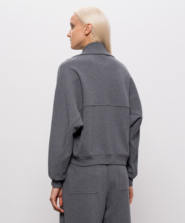 Brunello Cucinelli Серая спортивная куртка с вышивкой MN05NB2X06 изображение 4