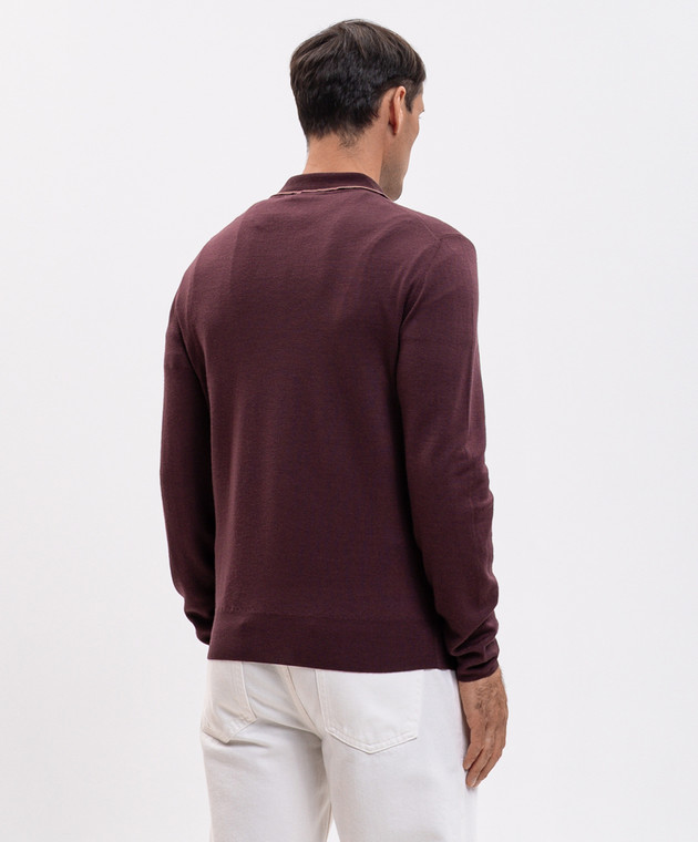 Canali Бордове поло з вовни MK02481C0017 зображення 4