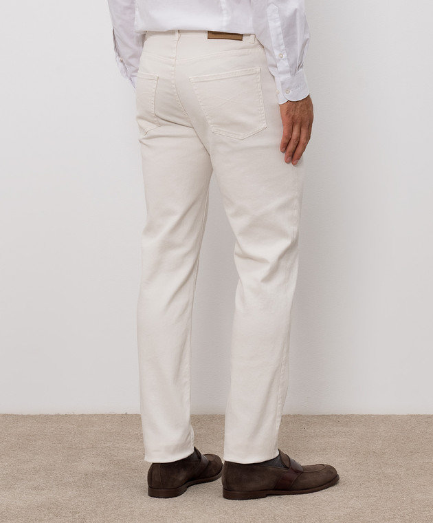 Brunello Cucinelli Джинсы цвета айвори с логотипом патча M277PD3210 изображение 4