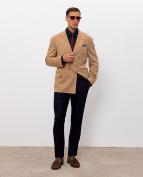 Brunello Cucinelli Темно-синяя рубашка в узор MY6370621