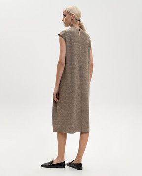 BOBOUTIC Коричневое платье с шелком 5042