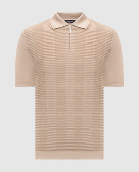 Stefano Ricci Бежеве поло з шовком K818104P31F26170