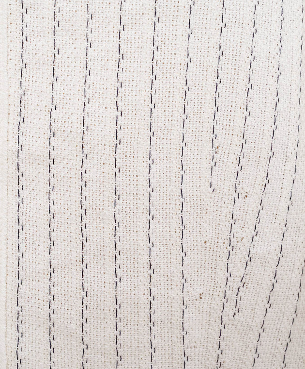 BOBOUTIC Топ кольору айворі із шовку та льону 5021 зображення 5