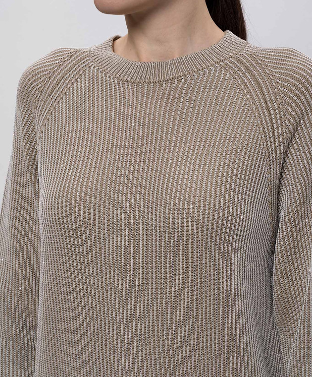 Peserico Джемпер цвета хаки с пайетками A99037F079312A изображение 5