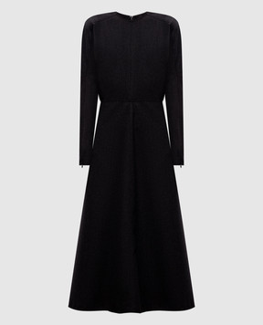Victoria Beckham Серое платье миди Dolman из шерсти 1124WDR005231F