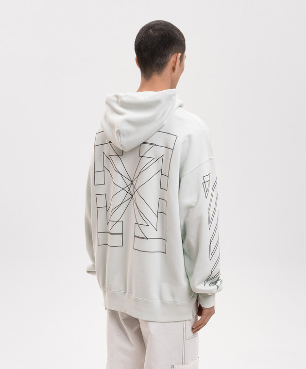 Off-White Зелене худі з емблемою Double Arrow 44MBB085S26F006 зображення 4