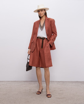 Brunello Cucinelli Пуловер кольору айворі з кашеміру та шовку з люрексом M13836702