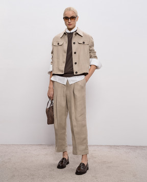 Brunello Cucinelli Коричневий топ з ланцюжком моніль M0T18BD200