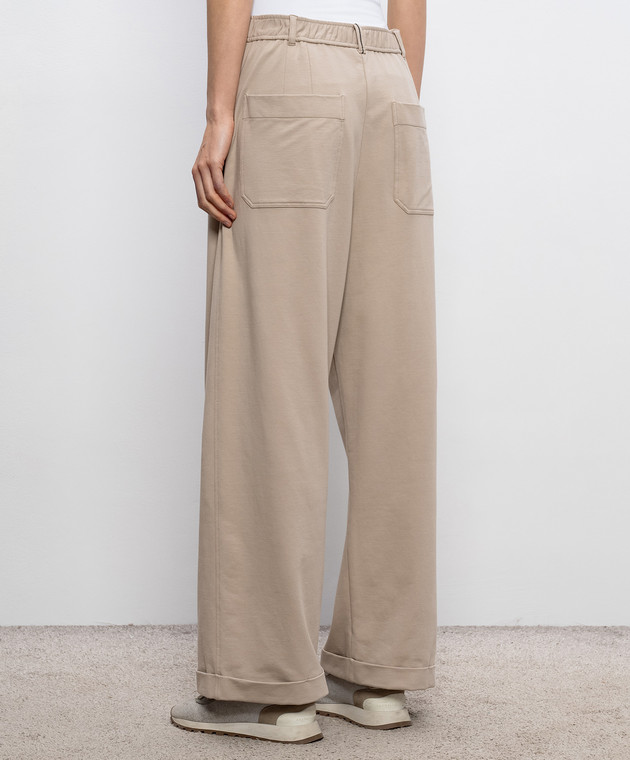Brunello Cucinelli Бежевые брюки с отворотами MH827HZ589 изображение 4