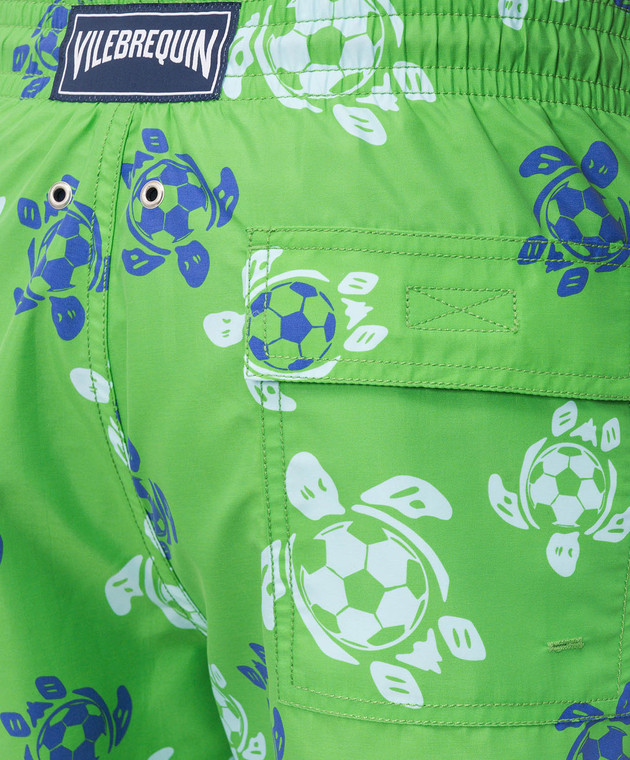 Vilebrequin Зелені шорти для плавання Soccer Turtles MOOEB135 зображення 4