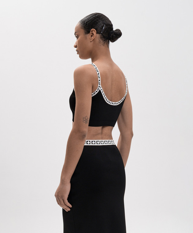 Versace Черный топ с вышивкой логотипа 10253561A18357 изображение 4