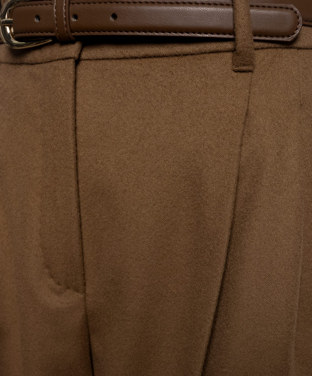 Max Mara Штани COCCO коричневого кольору з вовни MSTCOCCO зображення 5