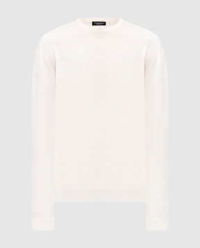 Stefano Ricci Джемпер з шовком та льоном кольору айворі K616445G01F26112