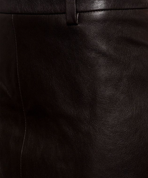 Brunello Cucinelli Коричневая кожаная юбка M0CTNG4114 изображение 5