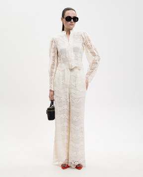 Twinset Блуза кольору айворі з мережива 261TP2902