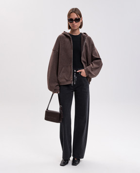 Alexander Wang Коричнева спортивна куртка з кристалами UCC3262304