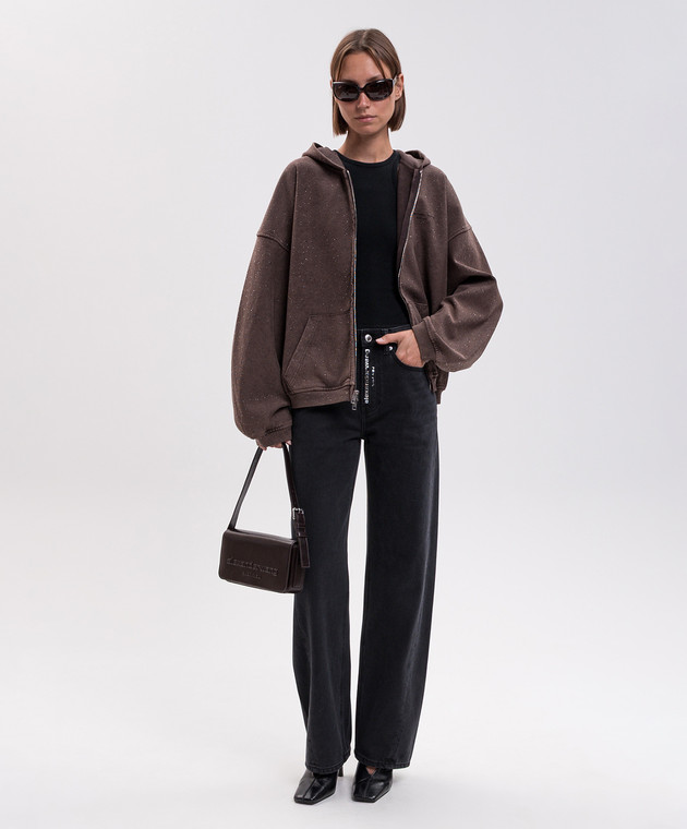 Alexander Wang Коричнева спортивна куртка з кристалами UCC3262304 зображення 2