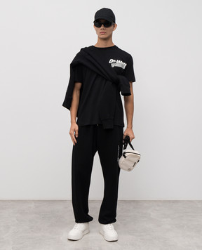 Off-White Чорна футболка Cupid Tape 44MAA027F5J00B