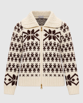 Moncler Кардиган кольору айворі з вовною L20939B00058N1293