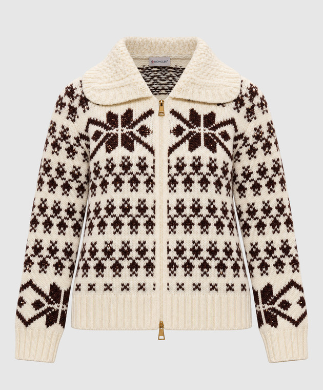 Moncler Кардиган кольору айворі з вовною L20939B00058N1293