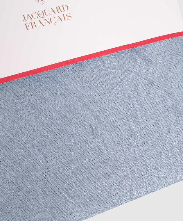 Le Jacquard Fraincais Блакитна скатертина Tivoli з льону в тканий візерунок 31298 зображення 2
