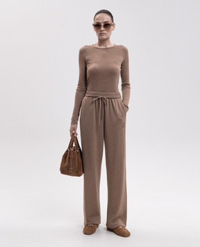 Max Mara Коричневый лонгслив VICINI из шерсти MXMVICINI