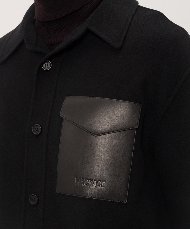 Mackage Черная куртка EMMANUEL из шерсти в стиле рубашки EMMANUELZ изображение 5
