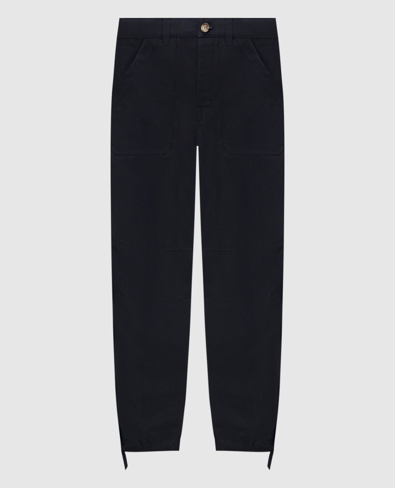 Синие брюки с льном