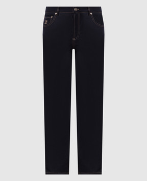 Brunello Cucinelli Темно-синие брюки из шерсти M038PF1012