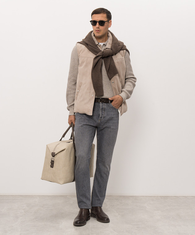 Brunello Cucinelli Серый свитер с кашемиром на молнии M22700505 изображение 2