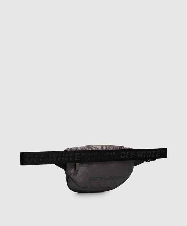 Off-White Сіра поясна сумка у візерунок логотипа OWMNT03F26FB01 зображення 3