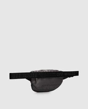 Off-White Сіра поясна сумка у візерунок логотипа OWMNT03F26FB01