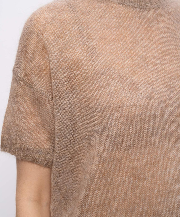Brunello Cucinelli Бежевий топ з вовною M2I776860 зображення 5