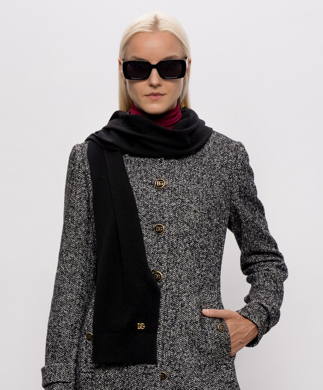 Dolce&Gabbana Черный шарф из кашемира FXR30TJBW2L изображение 2