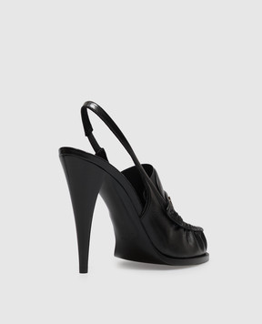 Saint Laurent Чорні шкіряні слінгбеки LE LOAFER A001EHAAGXE