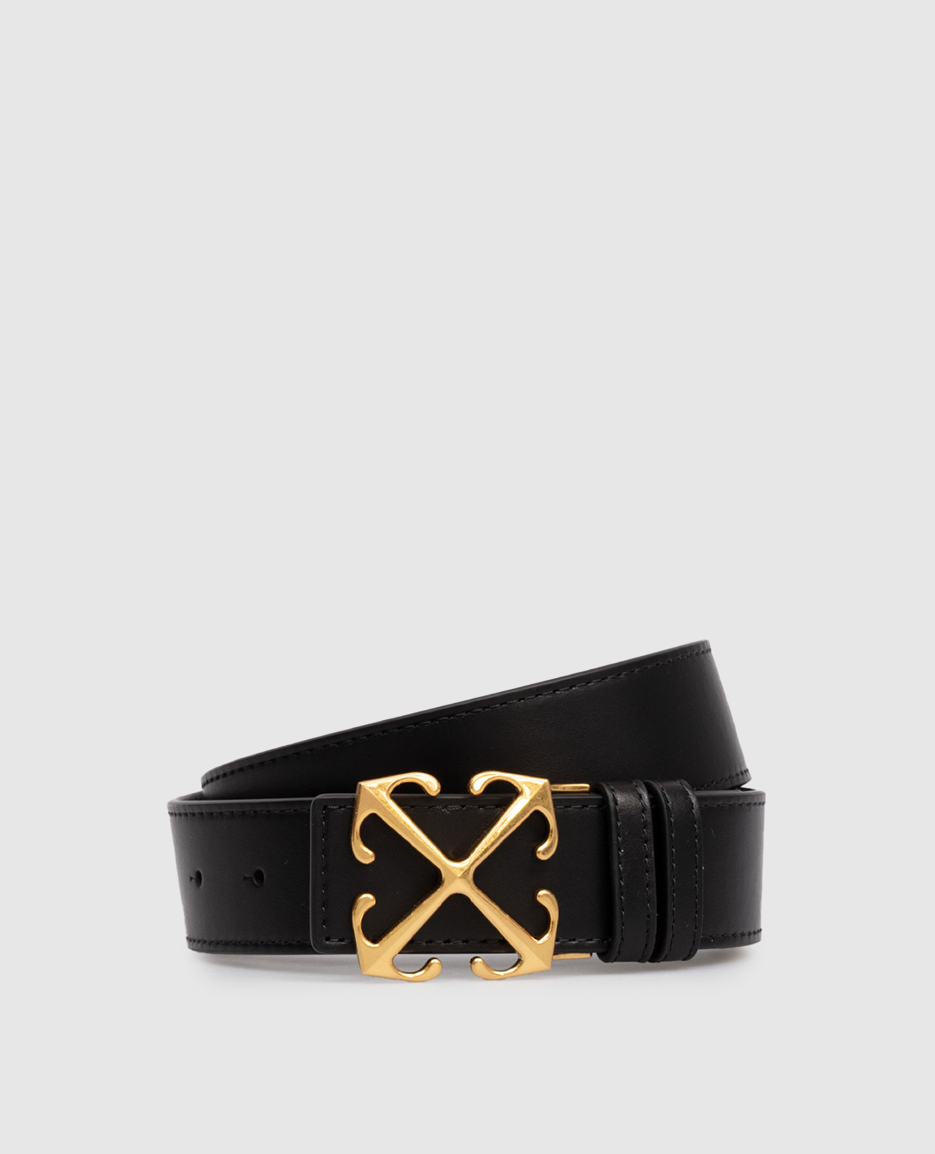 Черный кожаный ремень Arrow